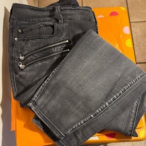 torrid Charcoal Grey Skinny Jeggings with Zip Accents